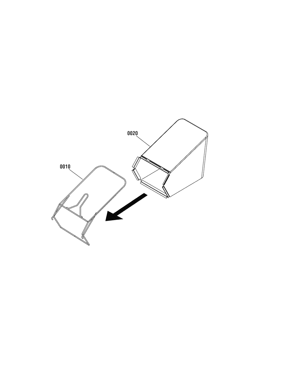 Grass Catcher (7101230) Diagram and Parts List for 7800878-EBTP22650E 2012 Briggs and Stratton Lawn Mower